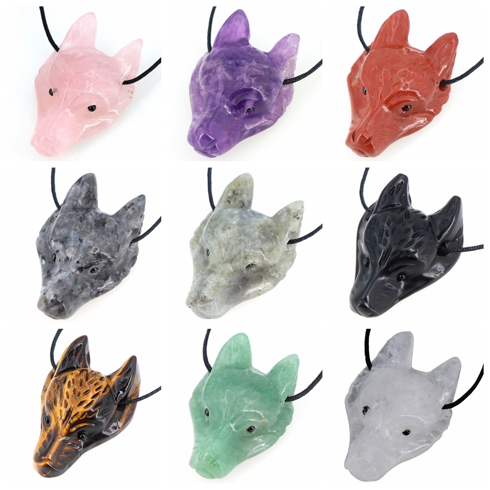 Wolf Jewelry & Watches Tampa Reviews - Pendentif tête de loup en pierre,