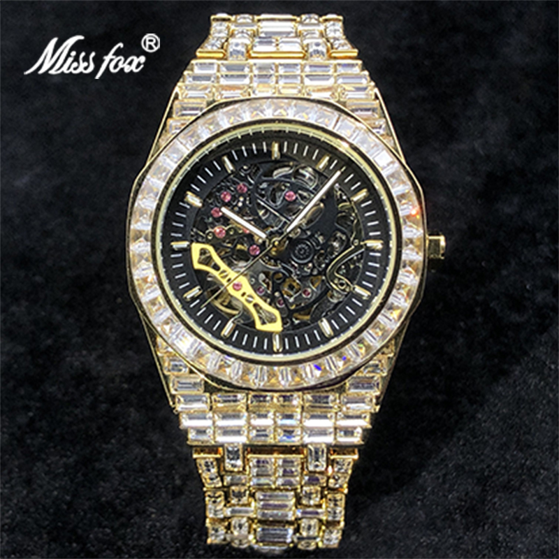 Jewelry And Watches Luxury Brand - MISSFOX-Montre mécanique en acier inoxydable pour