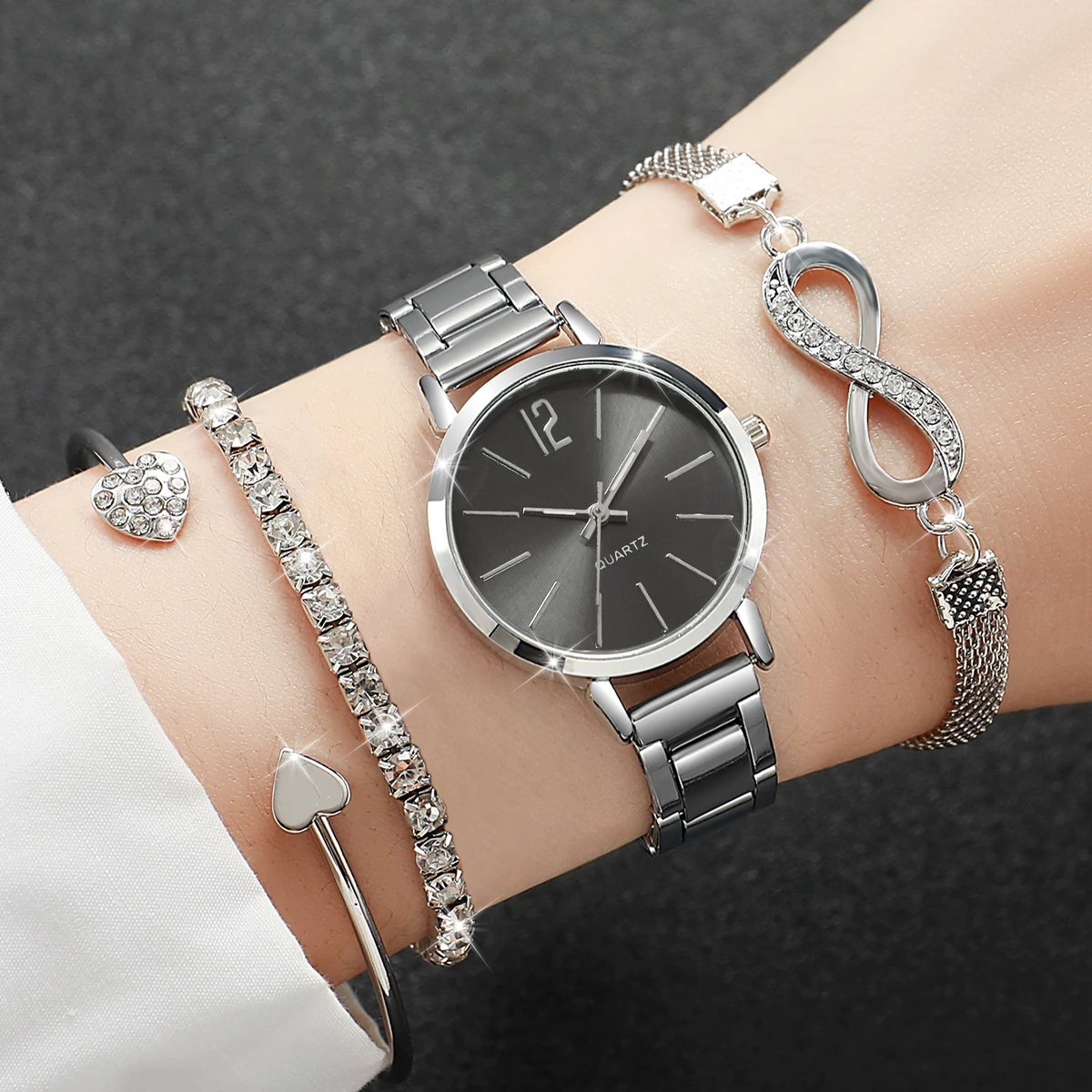 4 pièces/ensemble mode alliage - Jewelry Diamond Watches avis et prix