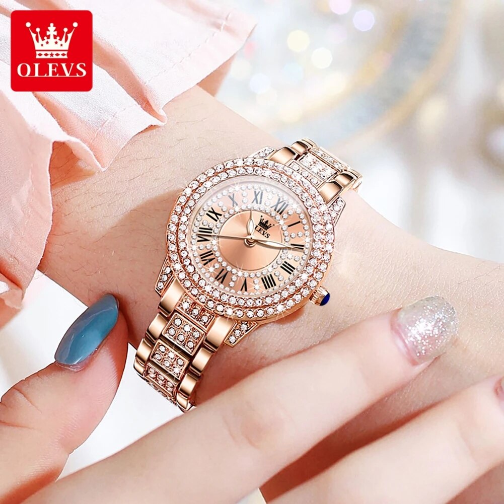 OLEVS 9943 luxe tout diamant m - Jewelry Diamond Watches avis et prix