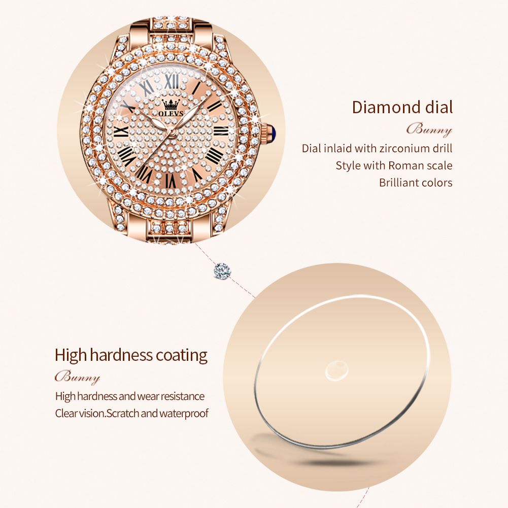 OLEVS 9943 luxe tout diamant m - Jewelry Diamond Watches avis et prix