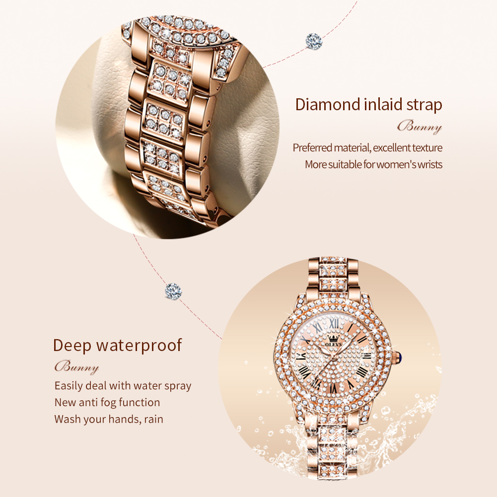 OLEVS 9943 luxe tout diamant m - Jewelry Diamond Watches avis et prix